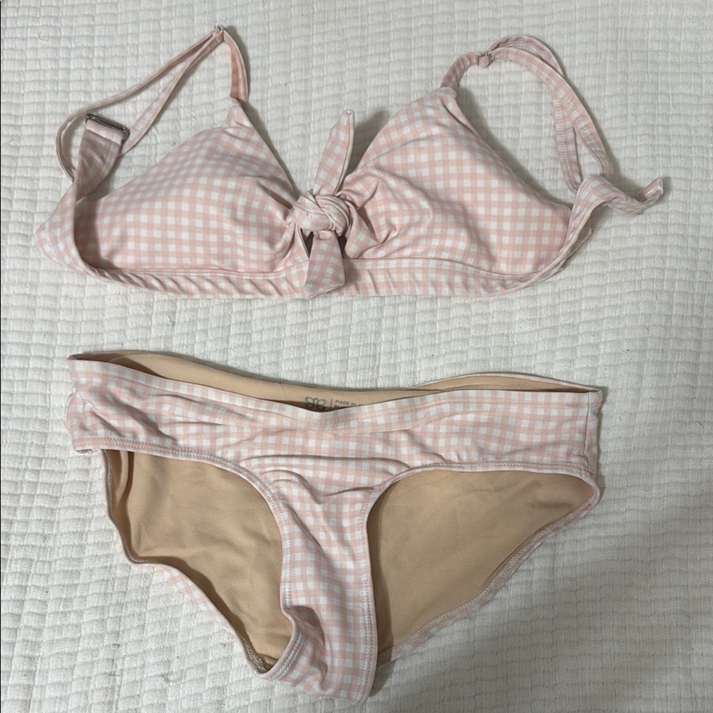 Pink Gingham Albion Fit Bikini Set